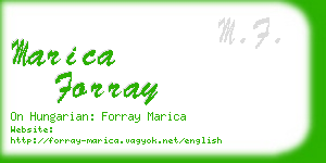 marica forray business card